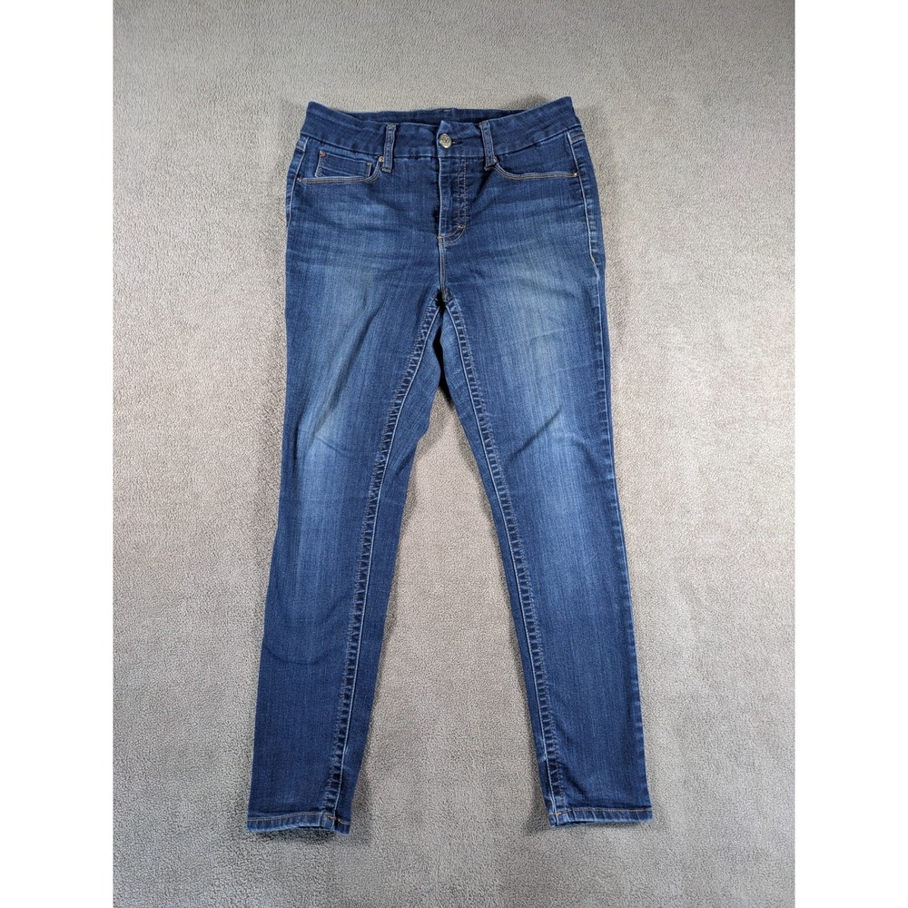 Seven7 Jeans Womens 8 Blue Denim Stretch Comfort Skinny Leg Mid Rise 5-Pockets